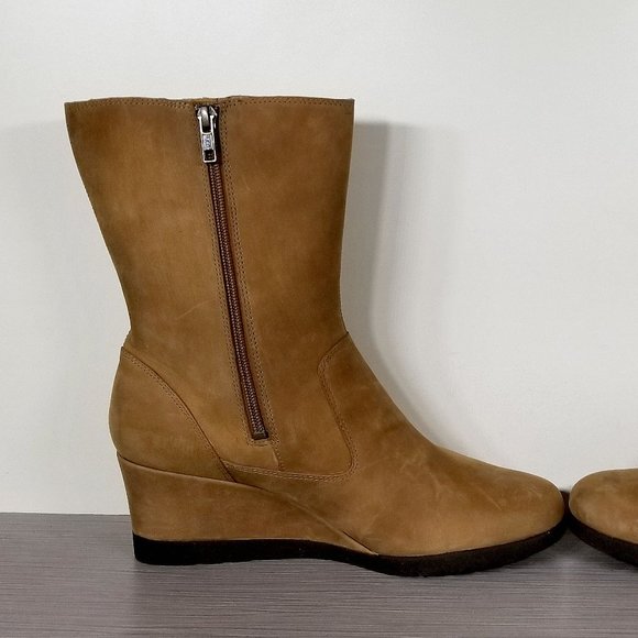 UGG Joely Shearling Lined Wedge Boot Chestnut Leather, Womens Size 9.5 US / 40.5 - Picture 8 of 14